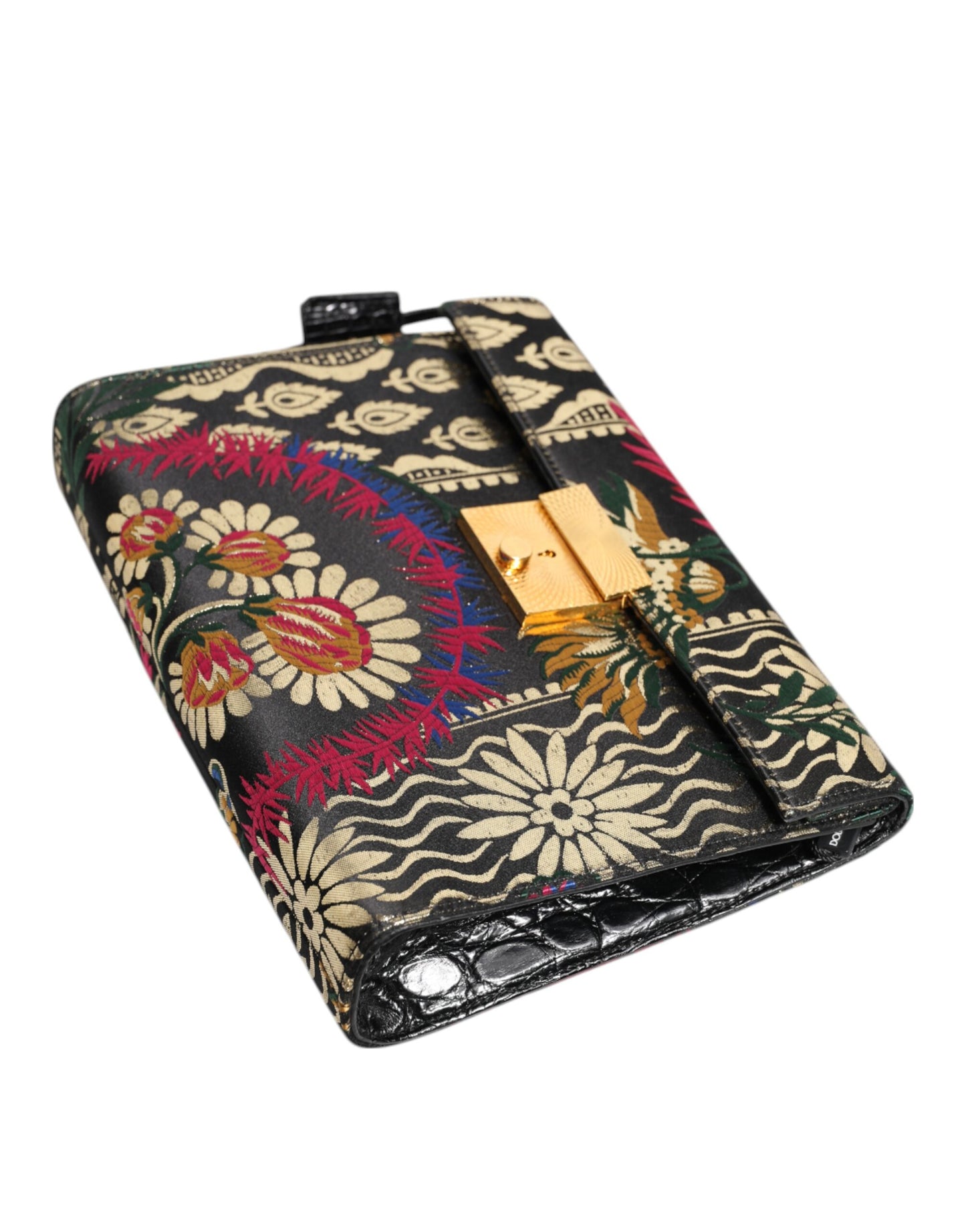 Sac porte-documents à motif floral en jacquard multicolore