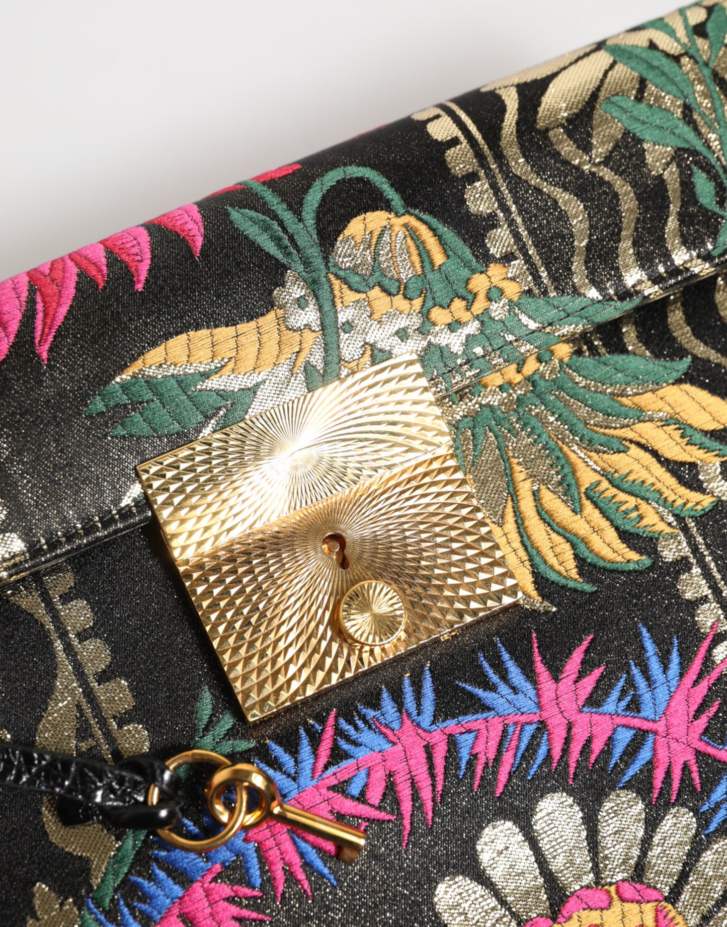 Sac porte-documents à motif floral en jacquard multicolore
