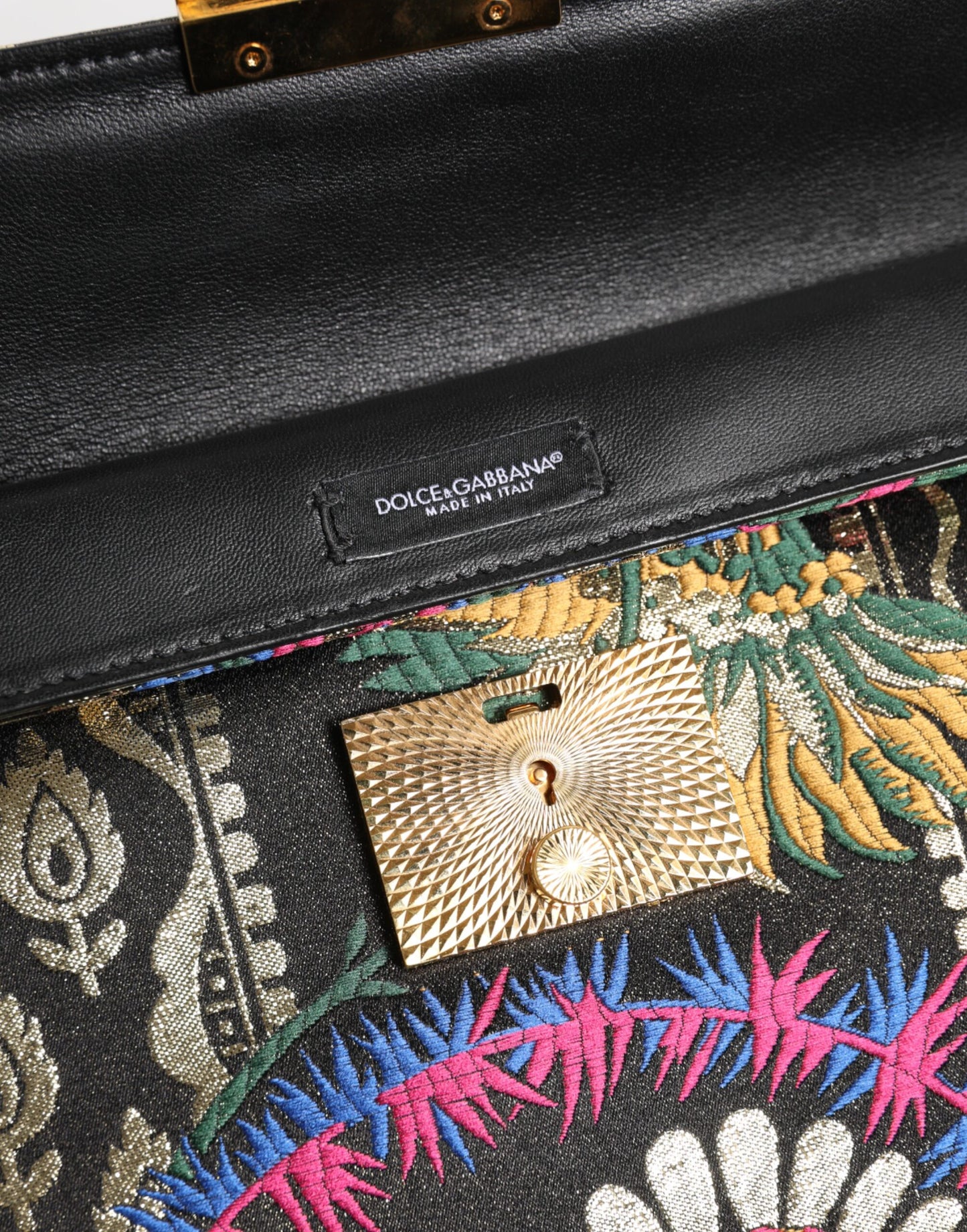 Sac porte-documents à motif floral en jacquard multicolore