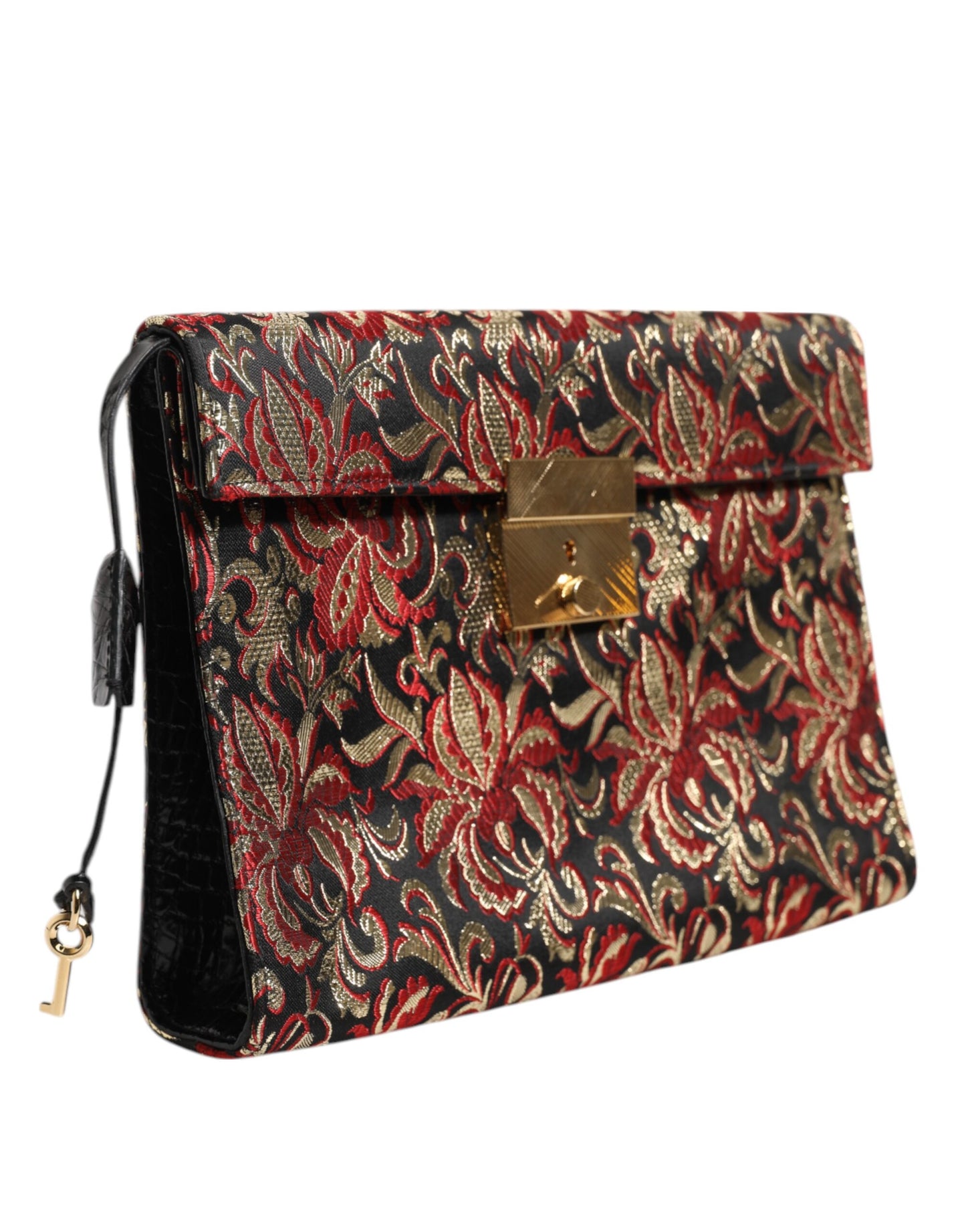 Sac porte-documents à motif floral en jacquard multicolore