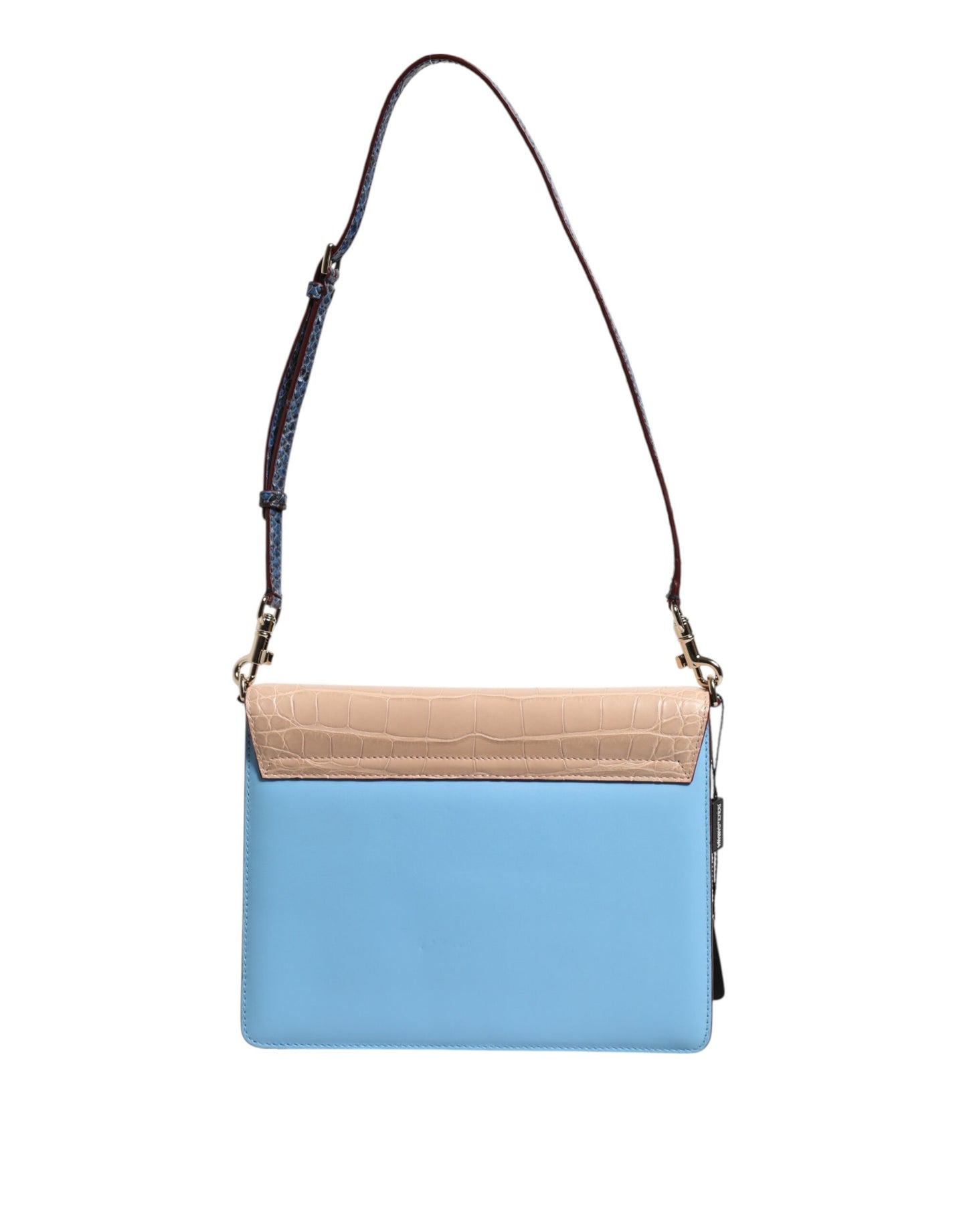 Sac bandoulière LUCIA en cuir exotique bleu beige