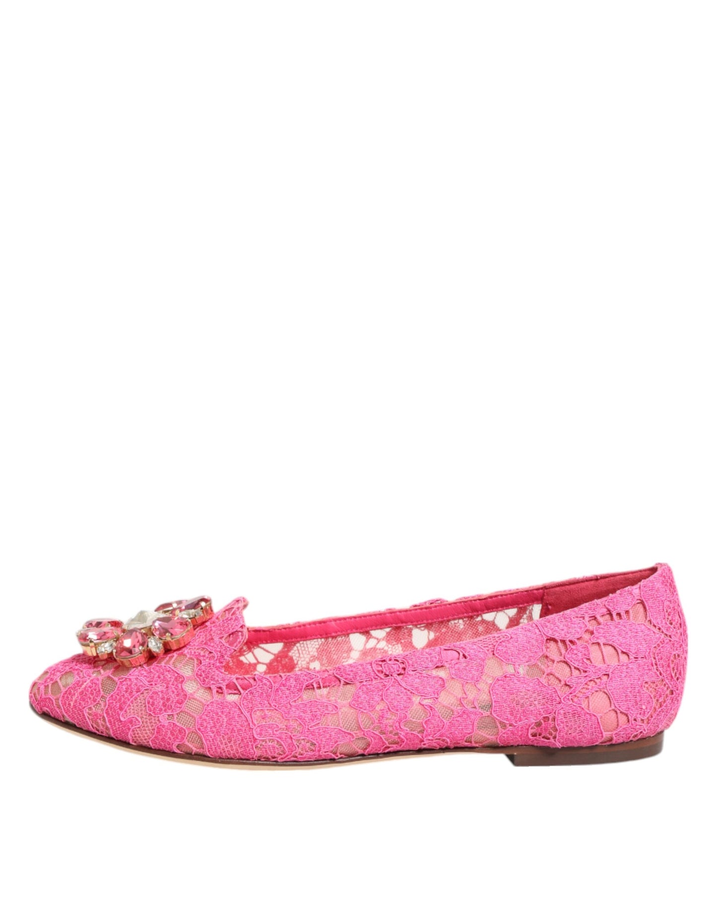 Zapatos planos con cristales y encaje Taormina en color rosa