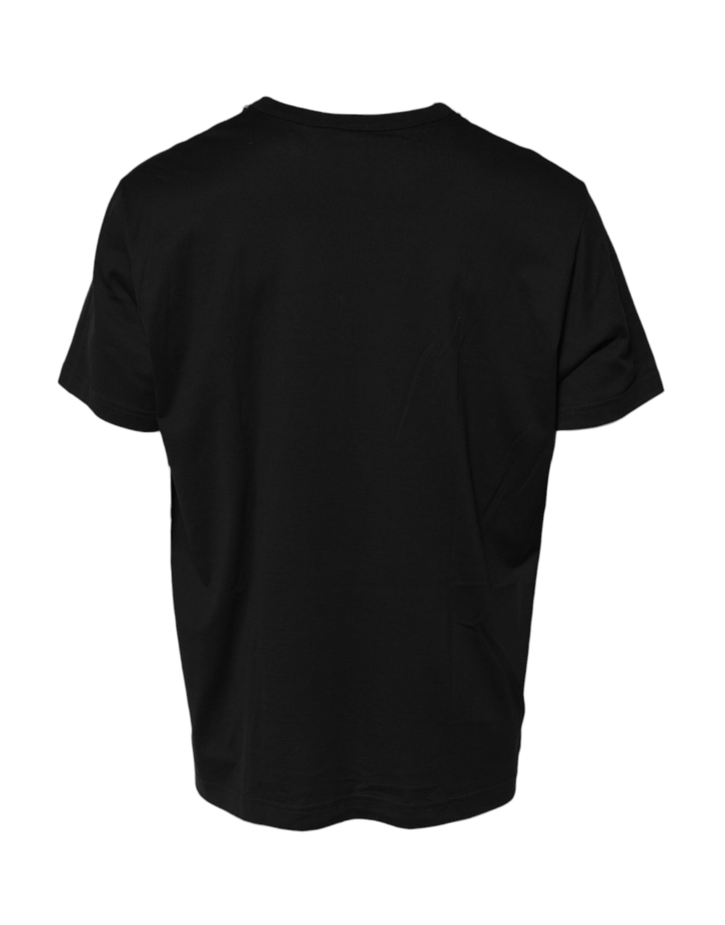 Camiseta de algodón con cuello redondo y cadena negra
