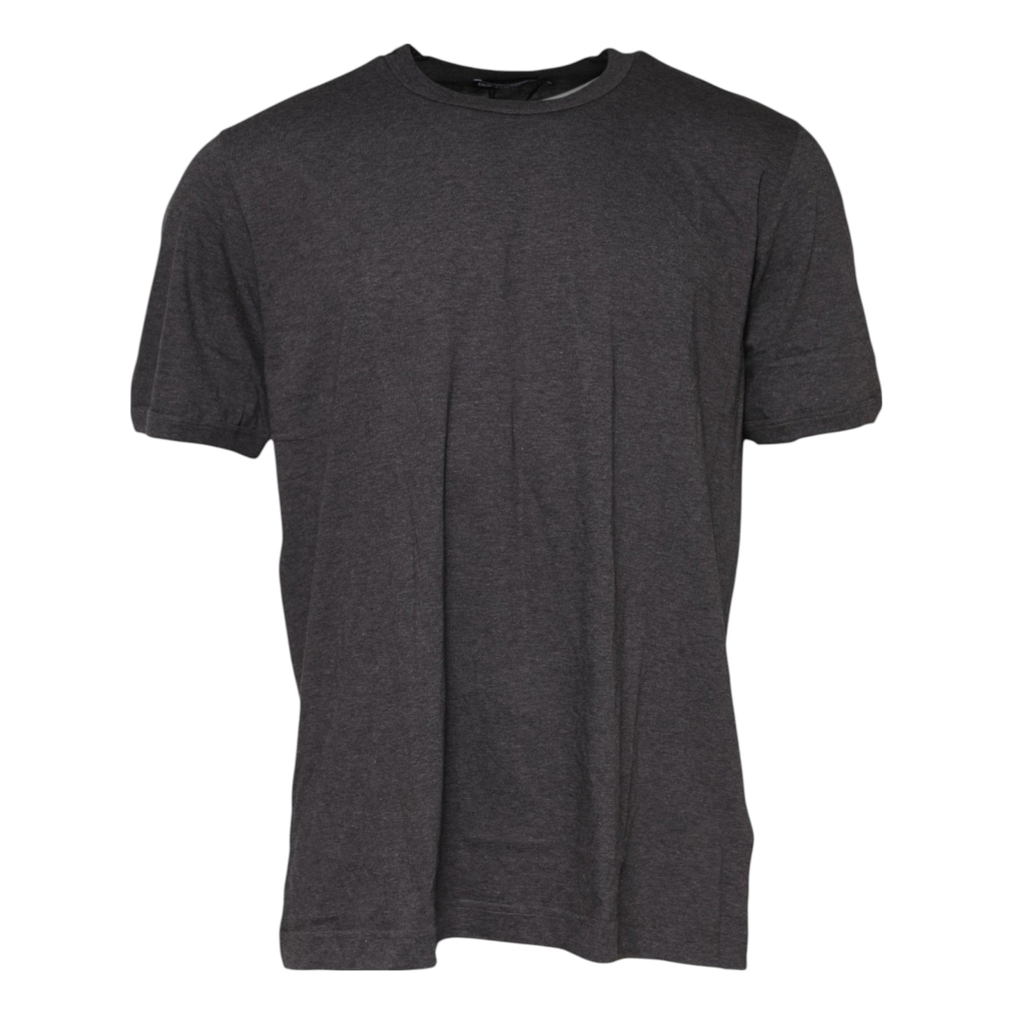 Camiseta gris oscuro de cuello redondo y manga corta