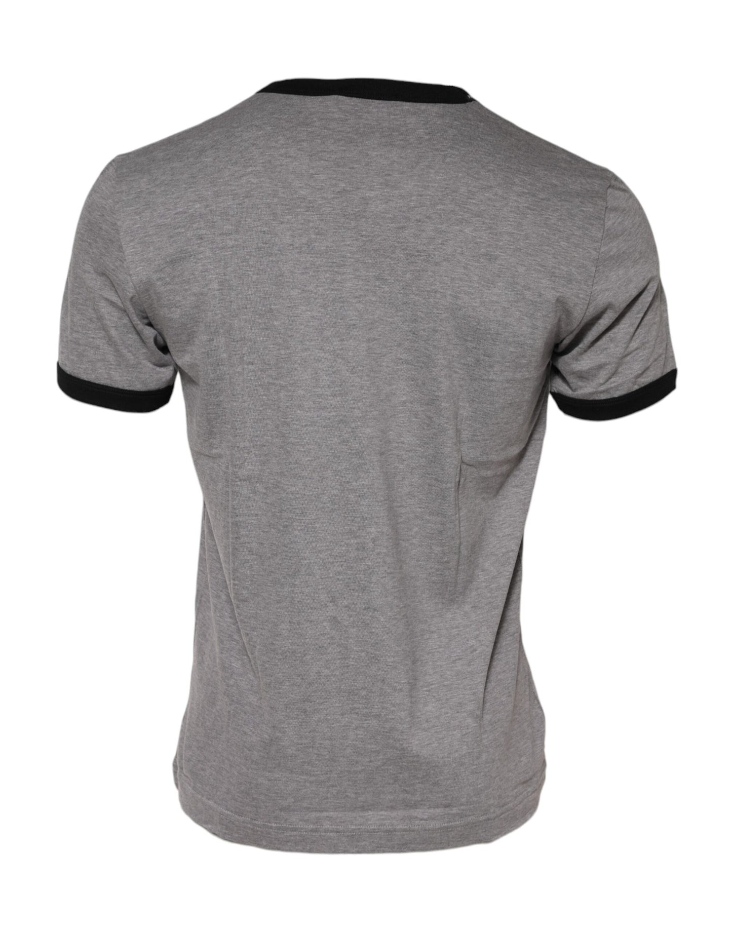 Camiseta de algodón con cuello redondo y estampado del Sagrado Corazón en gris