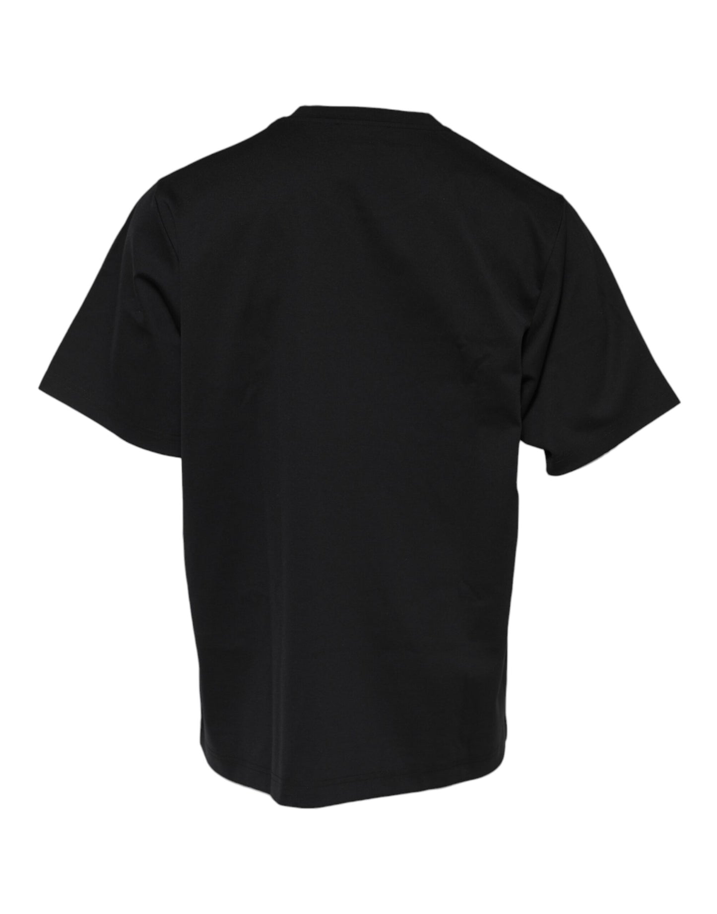 Camiseta de algodón con cuello redondo y estampado del logotipo de DG en negro
