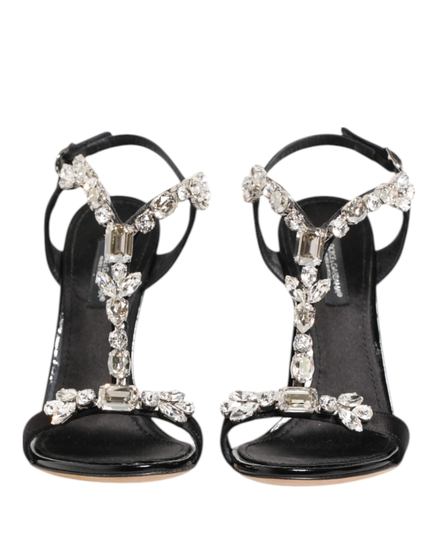 Sandalias de tacón con cristales Keira negros