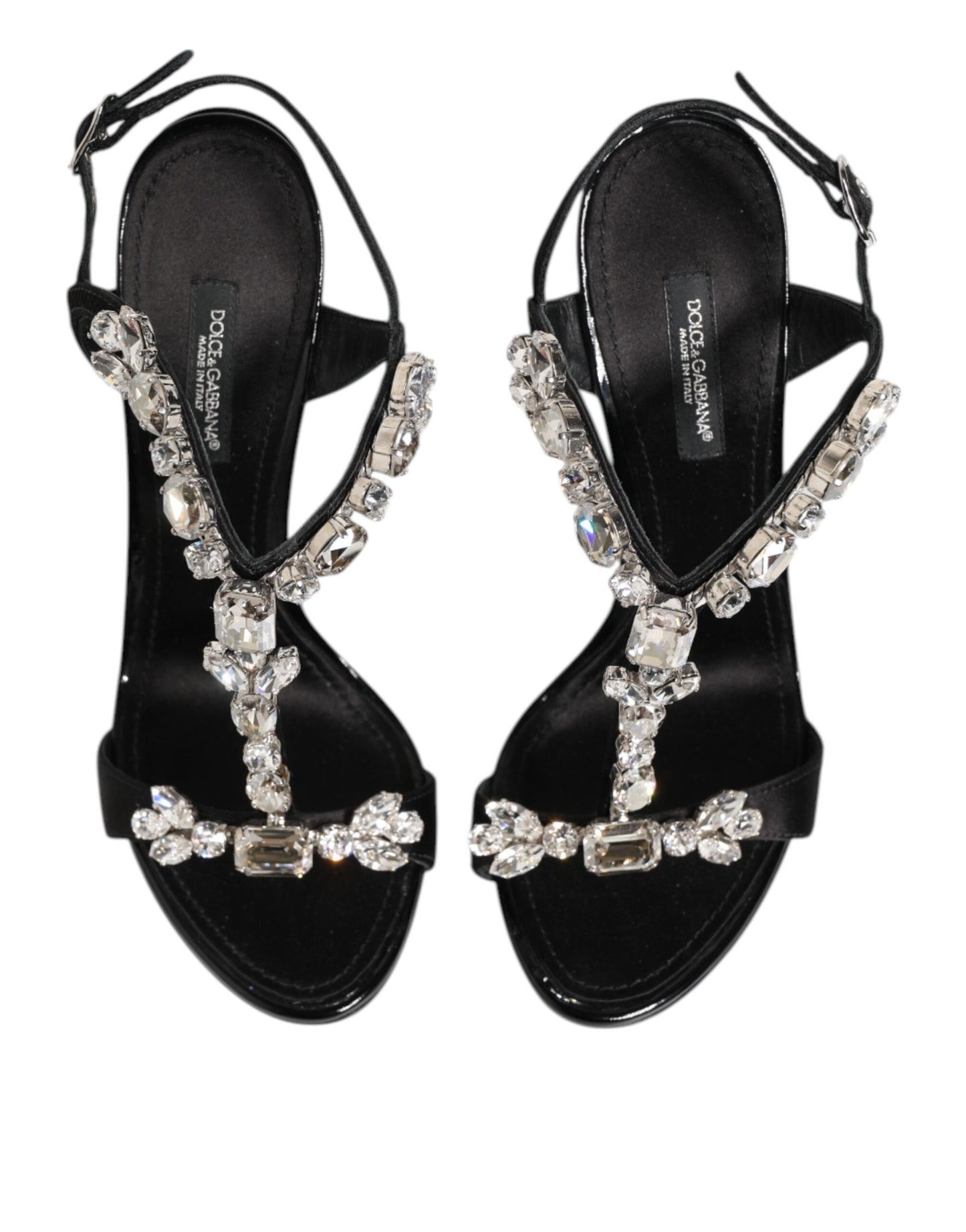 Sandalias de tacón con cristales Keira negros