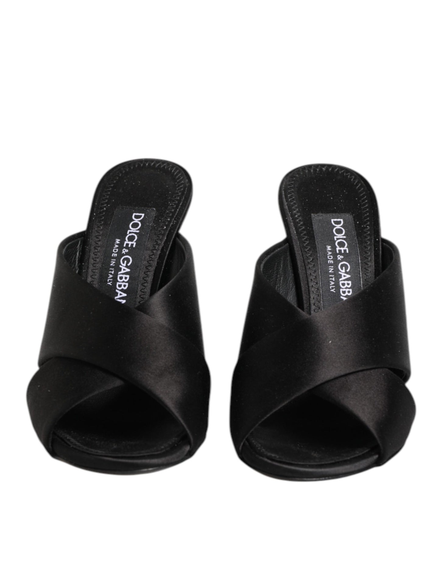 Sandalias de satén KEIRA con logotipo negro