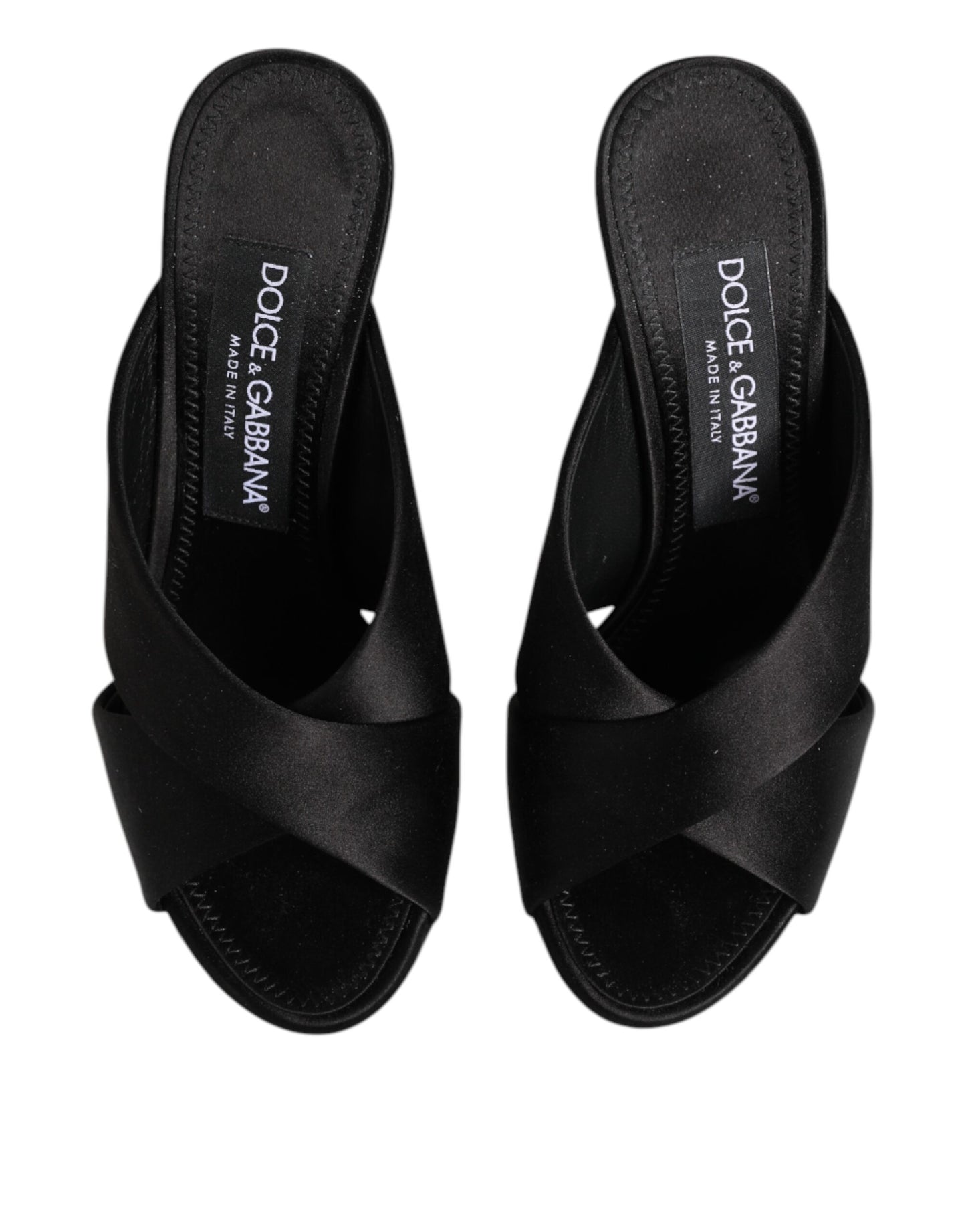 Sandalias de satén KEIRA con logotipo negro