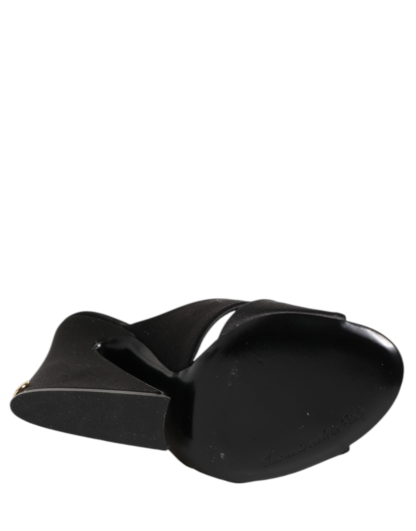 Sandalias de satén KEIRA con logotipo negro