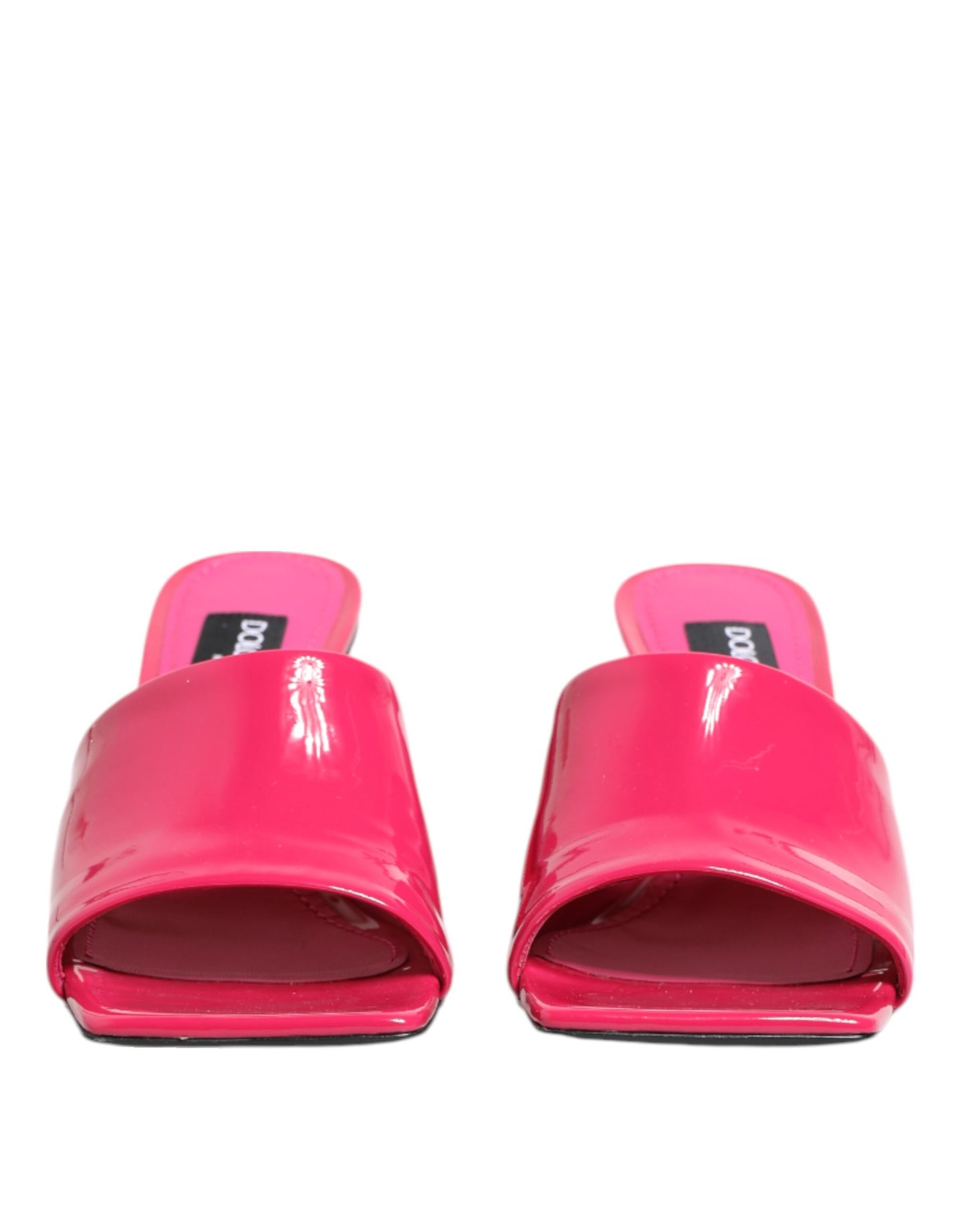 Sandalias tipo mules con tacón de bloque y punta abierta en color rosa