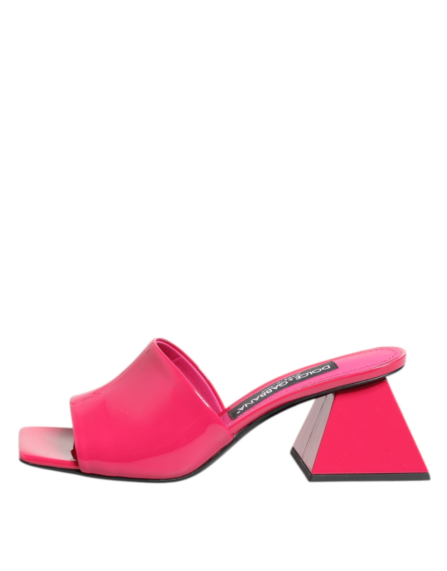 Sandalias tipo mules con tacón de bloque y punta abierta en color rosa