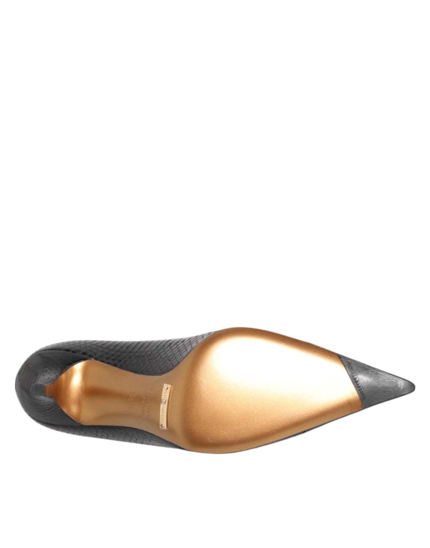 Zapatos de tacón de aguja de piel exótica negra