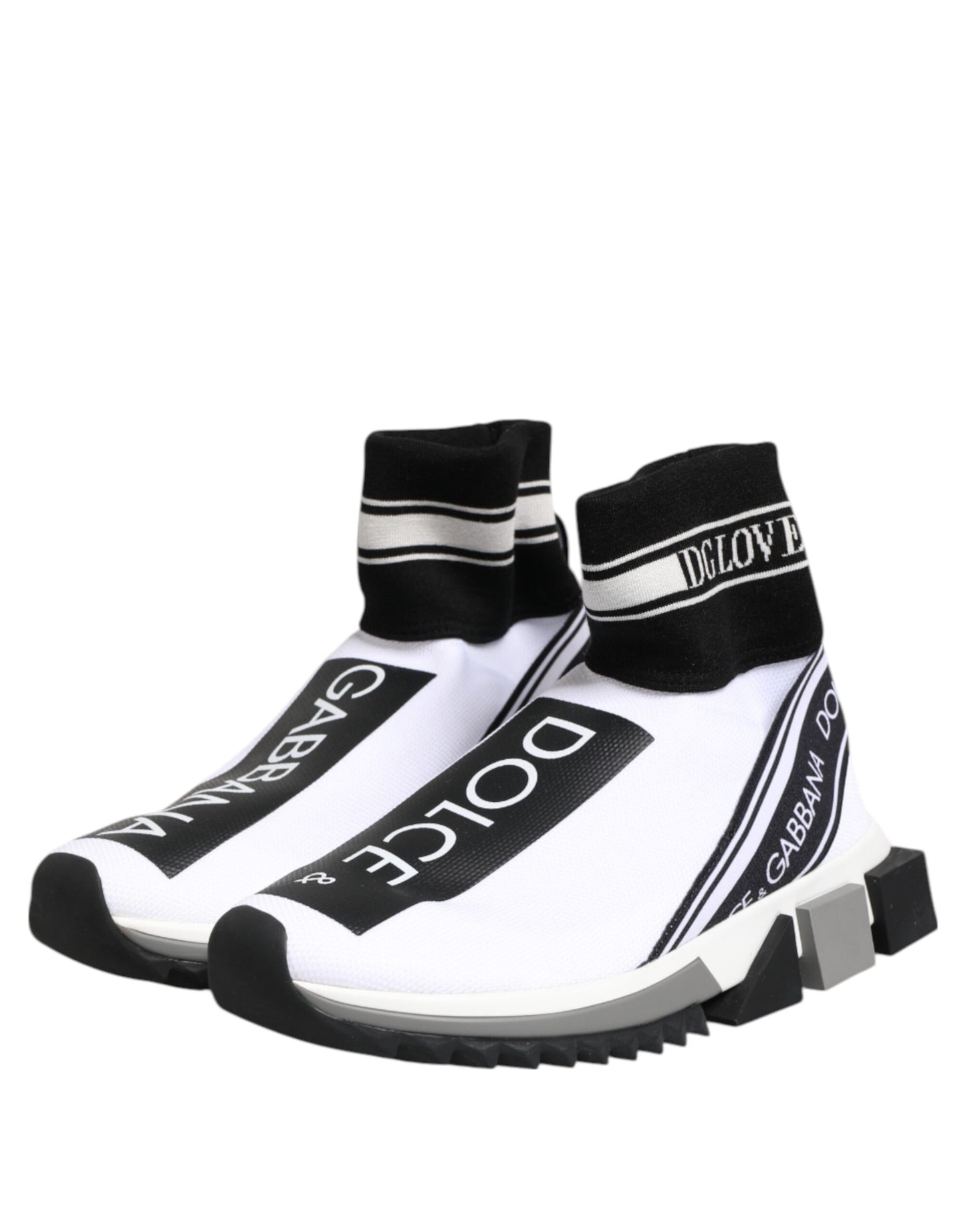 Zapatillas deportivas blancas y negras con calcetines Sorrento
