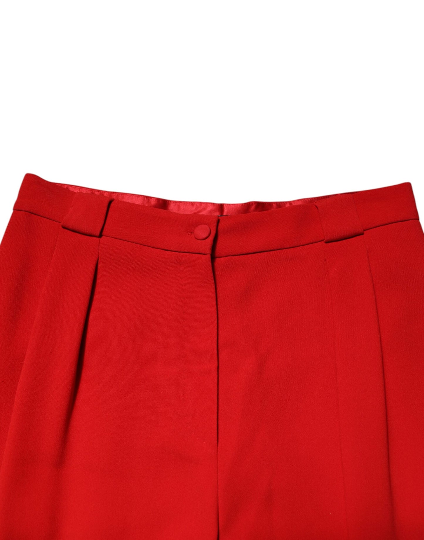 Pantalones rectos de cintura alta rojos para mujer