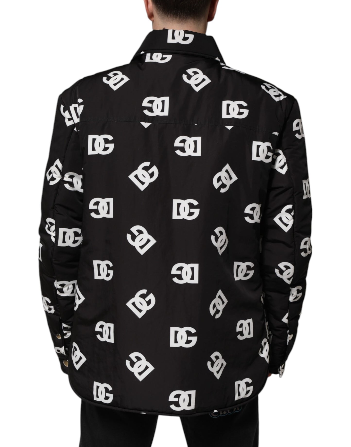 Chaqueta cortavientos de nailon con monograma DG negro