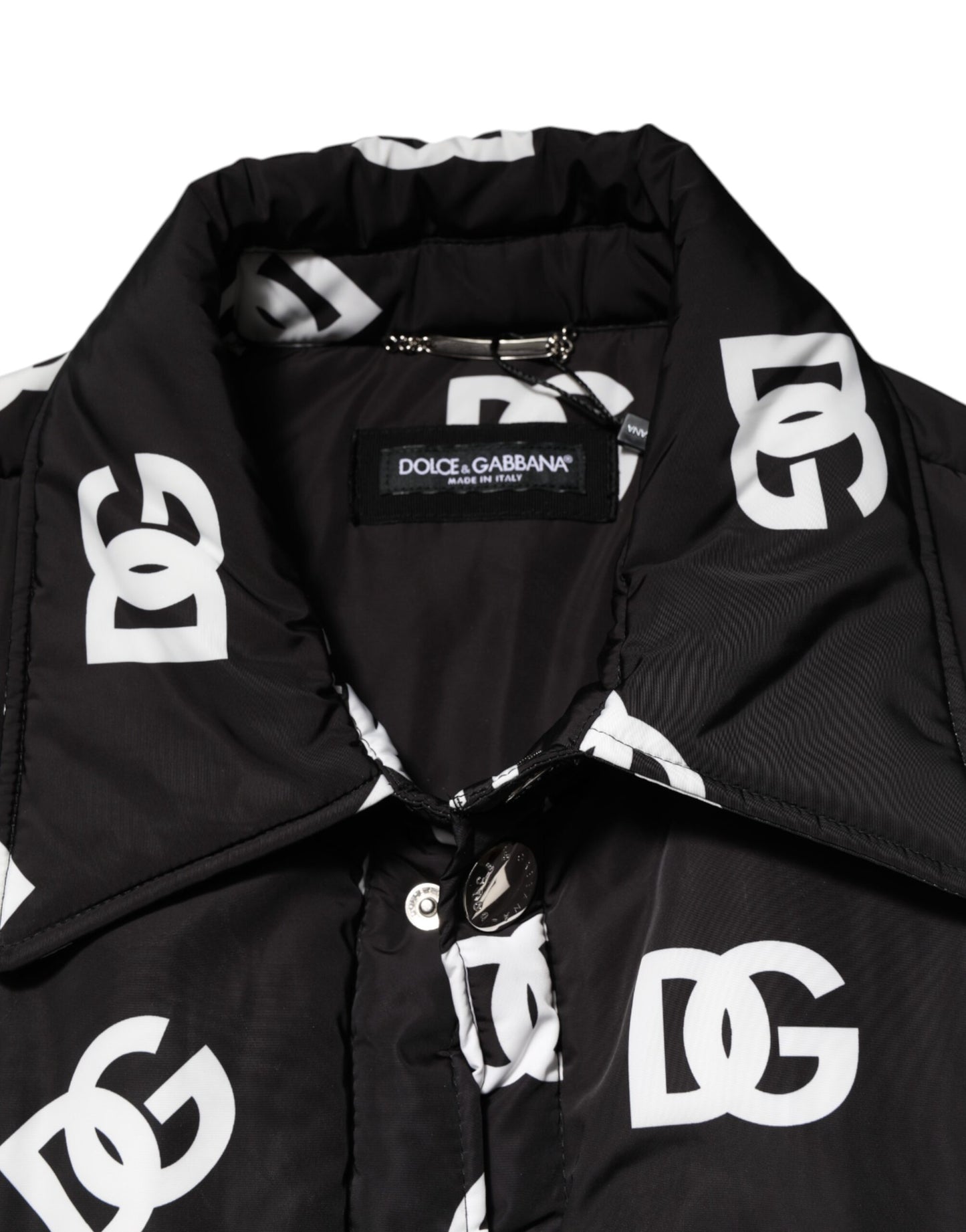 Chaqueta cortavientos de nailon con monograma DG negro