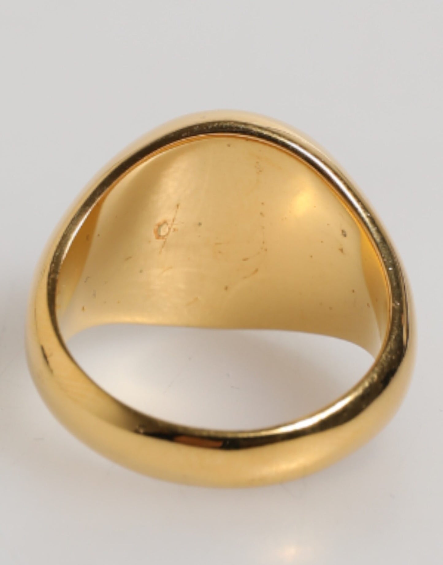 Anillo para hombre con logotipo DG rojo de latón auténtico en tono dorado