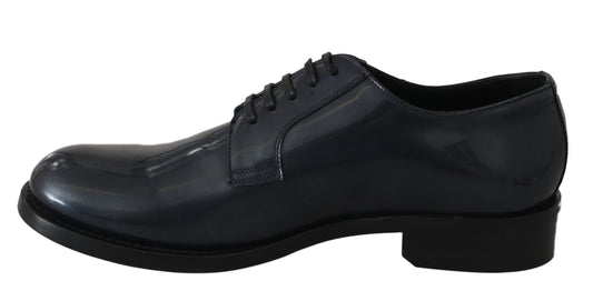 Zapatos formales Derby de cuero azul