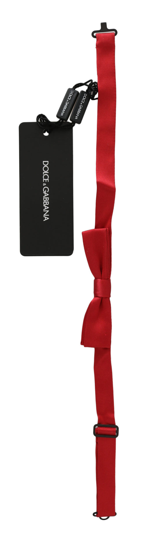 Pajarita Papillon fina ajustable de seda 100 % roja