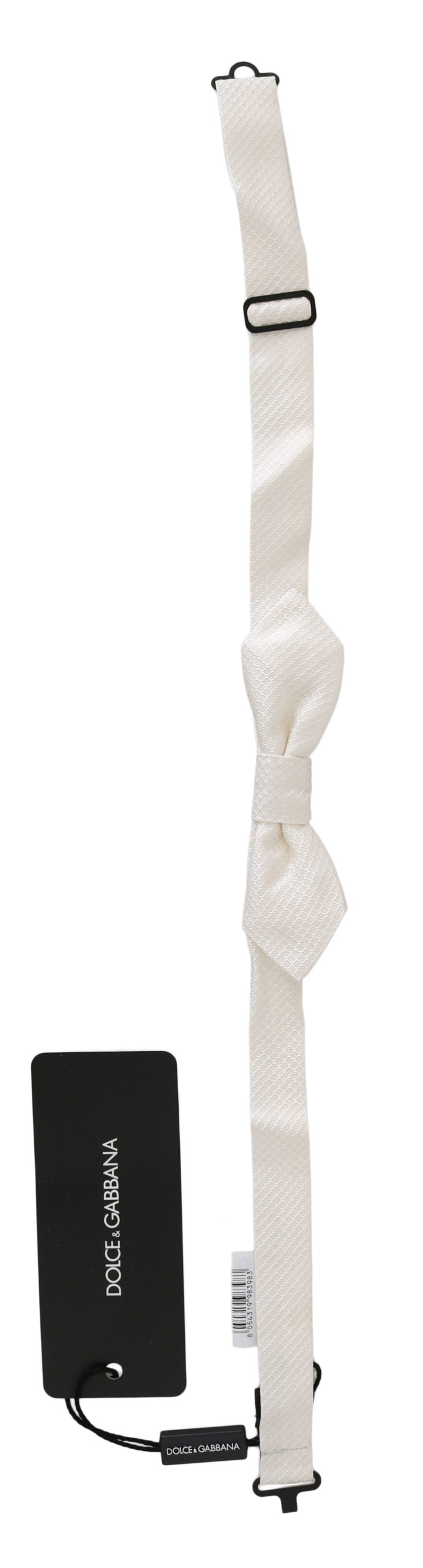 Corbata Papillon fina ajustable para hombre, color blanco 100 % seda