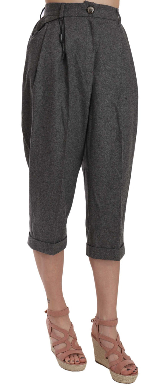 Pantalón de lana con pliegues