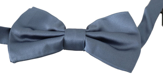 Pajarita Papillon ajustable para el cuello 100 % seda azul