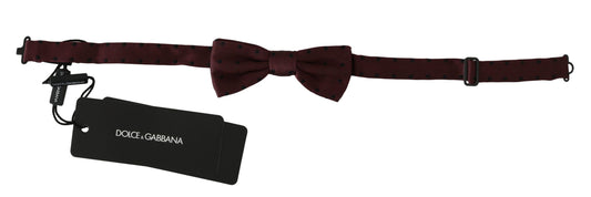 Pajarita Papillon de seda con lunares morados y cuello ajustable