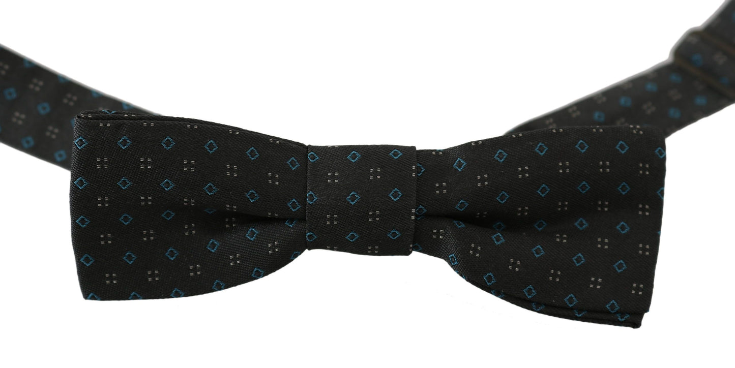 Pajarita Papillon de seda con cuello ajustable y estampado gris para hombre