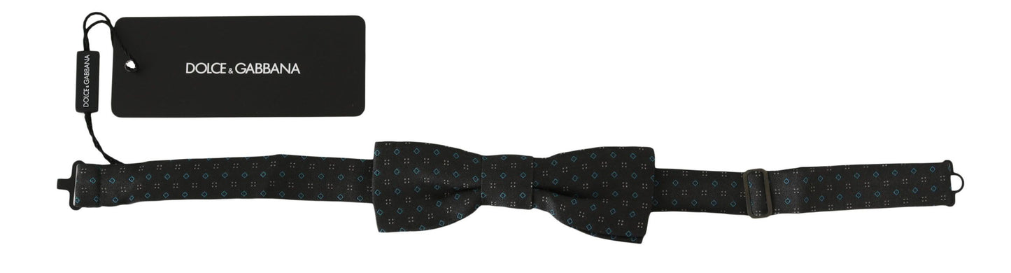 Pajarita Papillon de seda con cuello ajustable y estampado gris para hombre