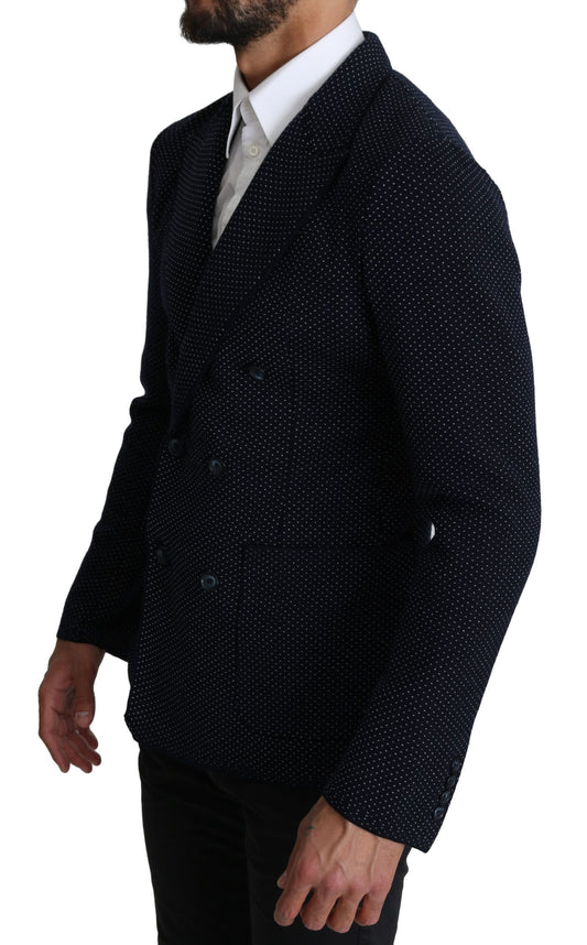 Blazer cruzado con lunares azul oscuro