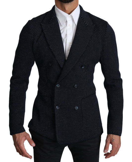 Blazer cruzado con lunares azul oscuro