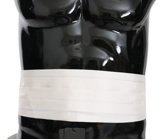 Cinturón de hombre blanco 100 % seda