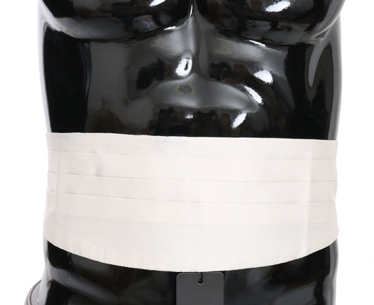 Cinturón de hombre blanco 100 % seda