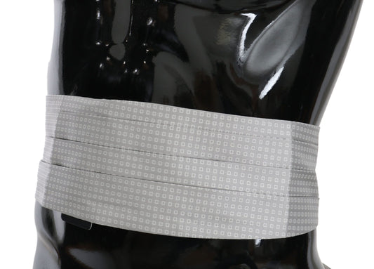 Cinturón de seda con estampado gris