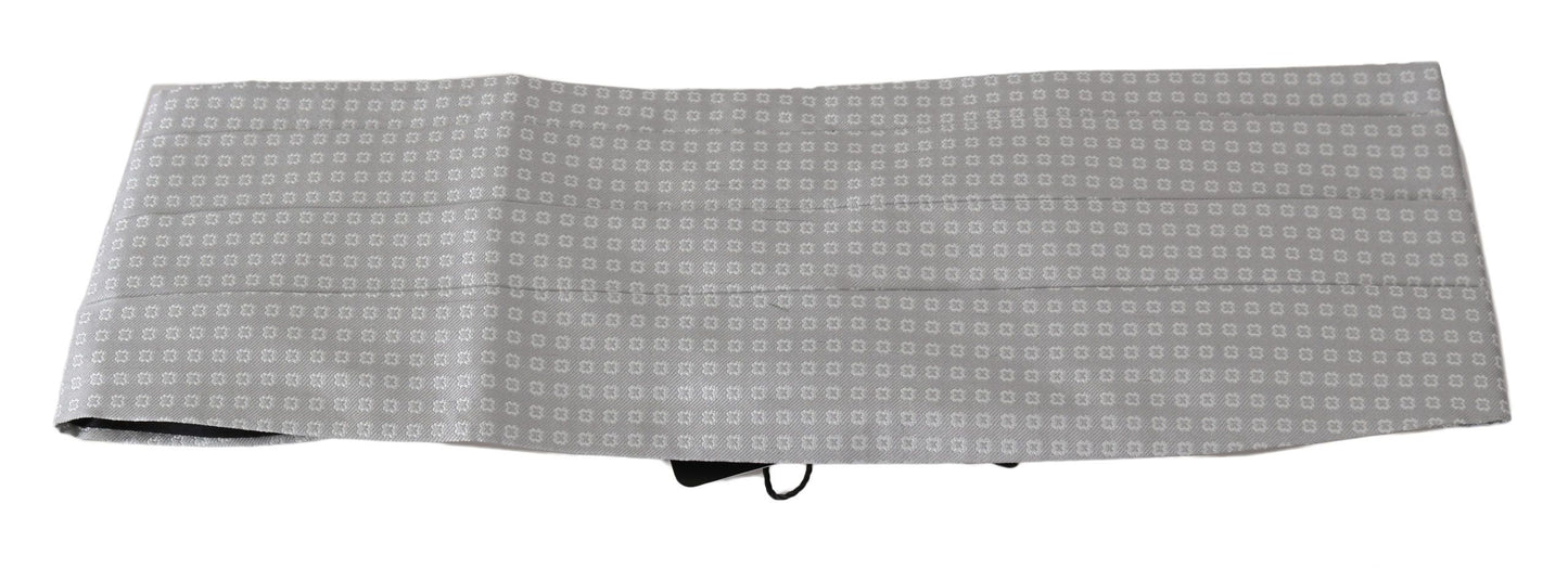 Cinturón de seda con estampado gris