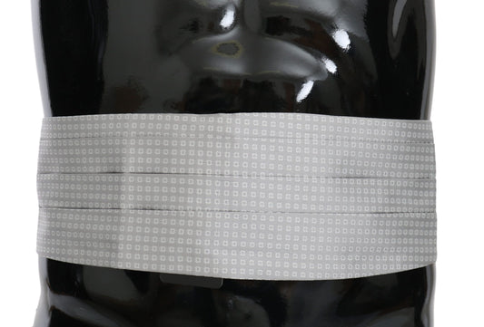 Cinturón de seda con estampado gris