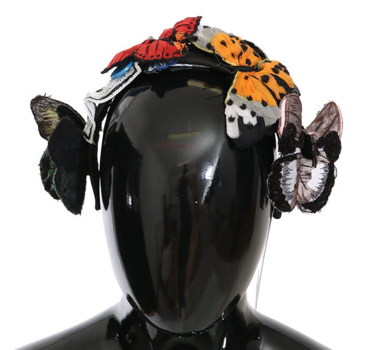 Diadema con lentejuelas y mariposas florales