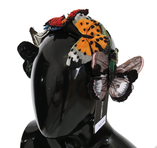 Diadema con lentejuelas y mariposas florales