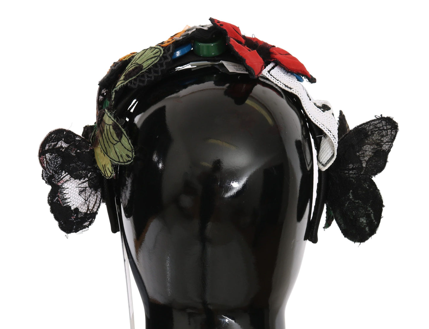 Diadema con lentejuelas y mariposas florales