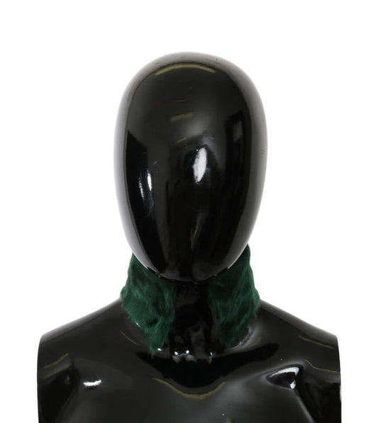 Bufanda de piel de cordero con cuello de piel verde