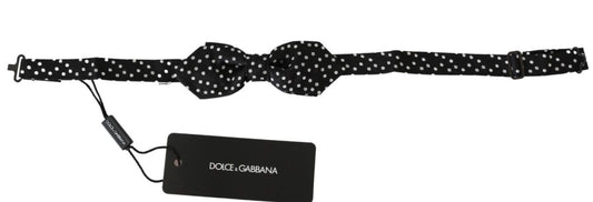 Corbata de hombre Papillon de lunares negros, 100 % seda