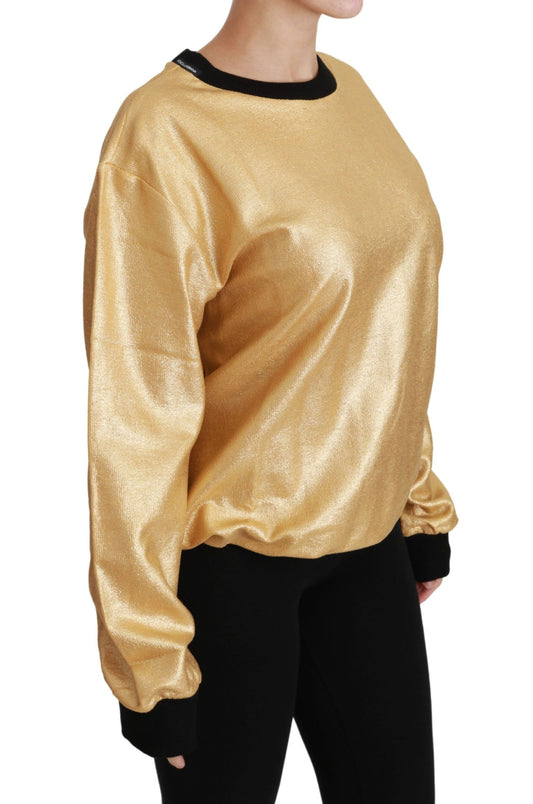 Suéter de cuello redondo de algodón dorado