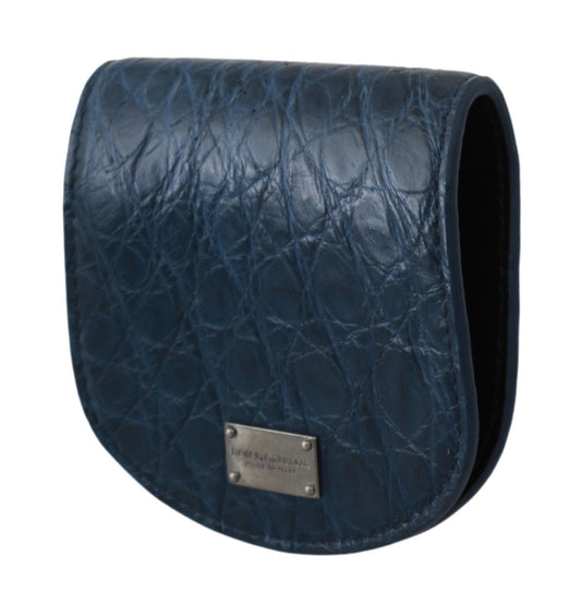 Cartera de bolsillo Blue Holder Estuche para preservativos de piel exótica azul