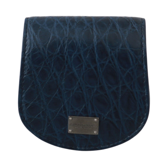 Cartera de bolsillo Blue Holder Estuche para preservativos de piel exótica azul
