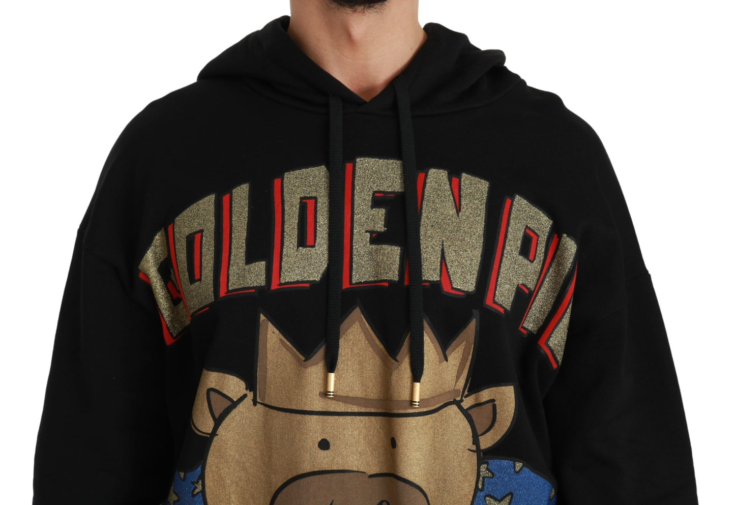 Pull noir à capuche Cochon de l'année