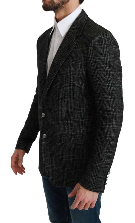 Chaqueta Blazer de corte entallado a cuadros grises