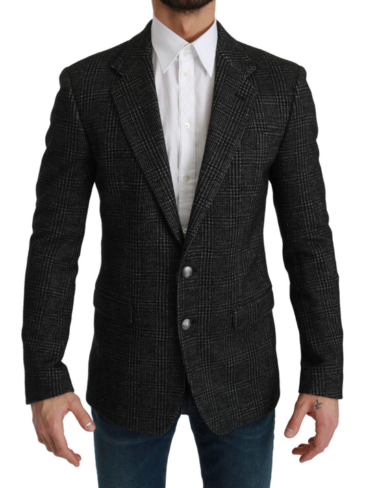 Chaqueta Blazer de corte entallado a cuadros grises
