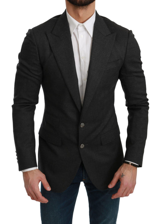 Chaqueta de lana NAPOLI gris de corte entallado